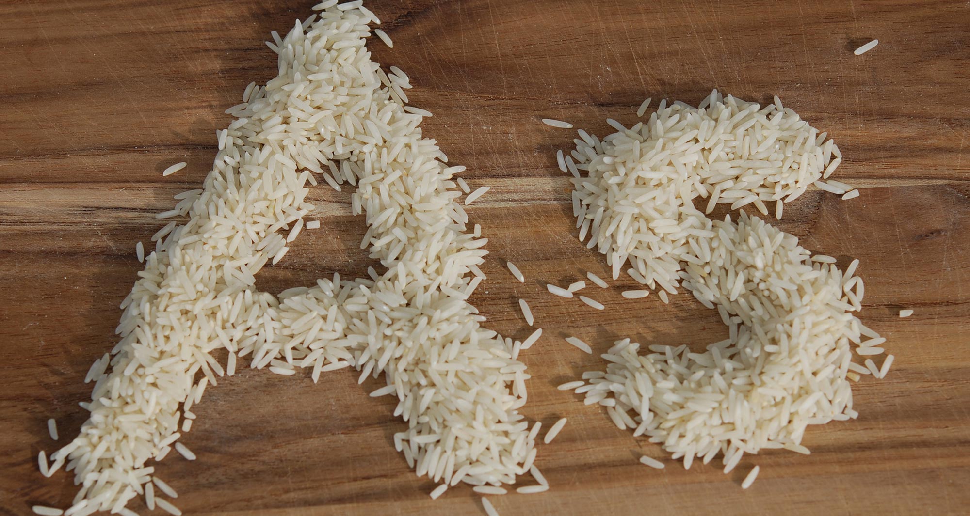 rice in shape of the letters "As"