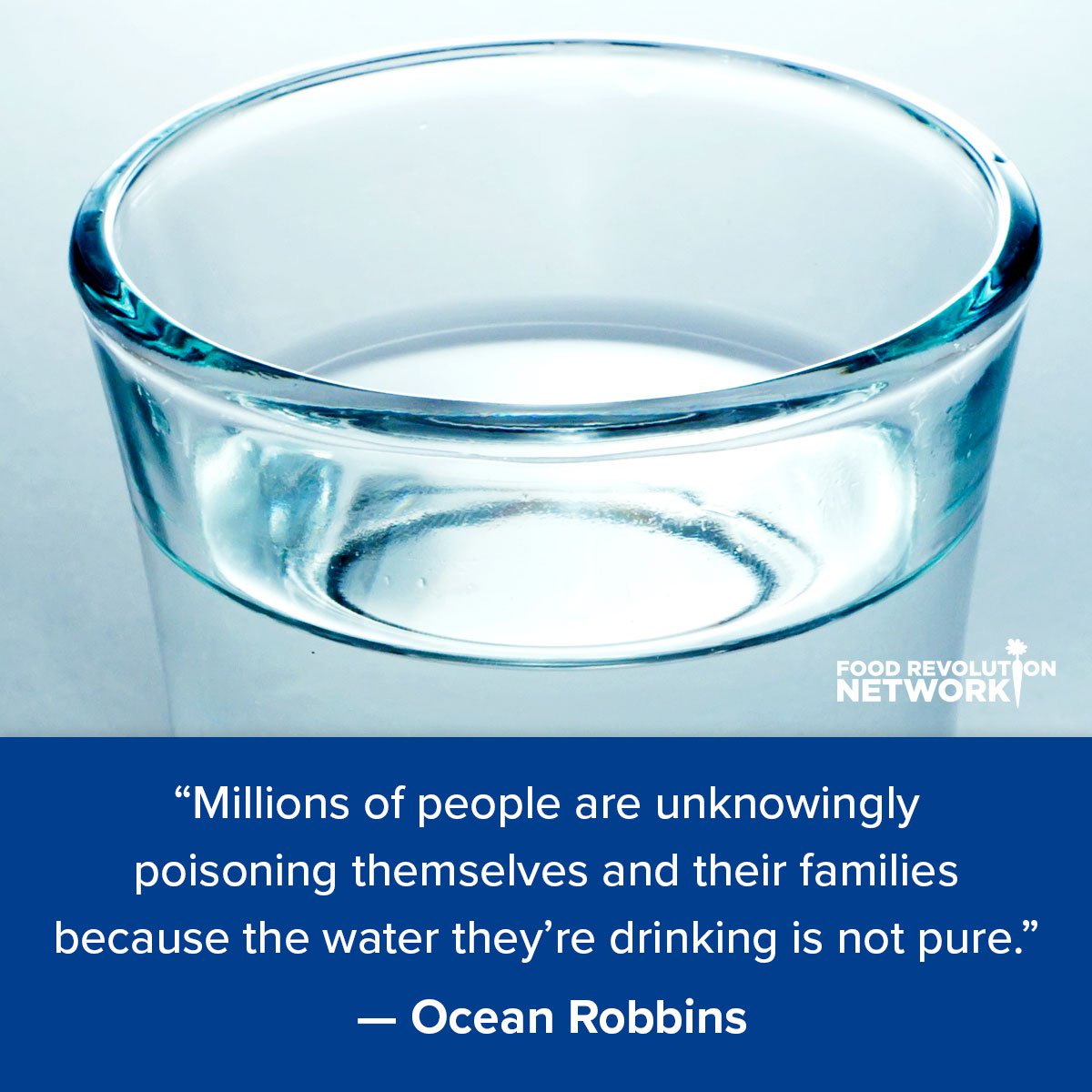 "Millions of people are unknowingly poisoning themselves and their families because the water they’re drinking is not pure." — Ocean Robbins