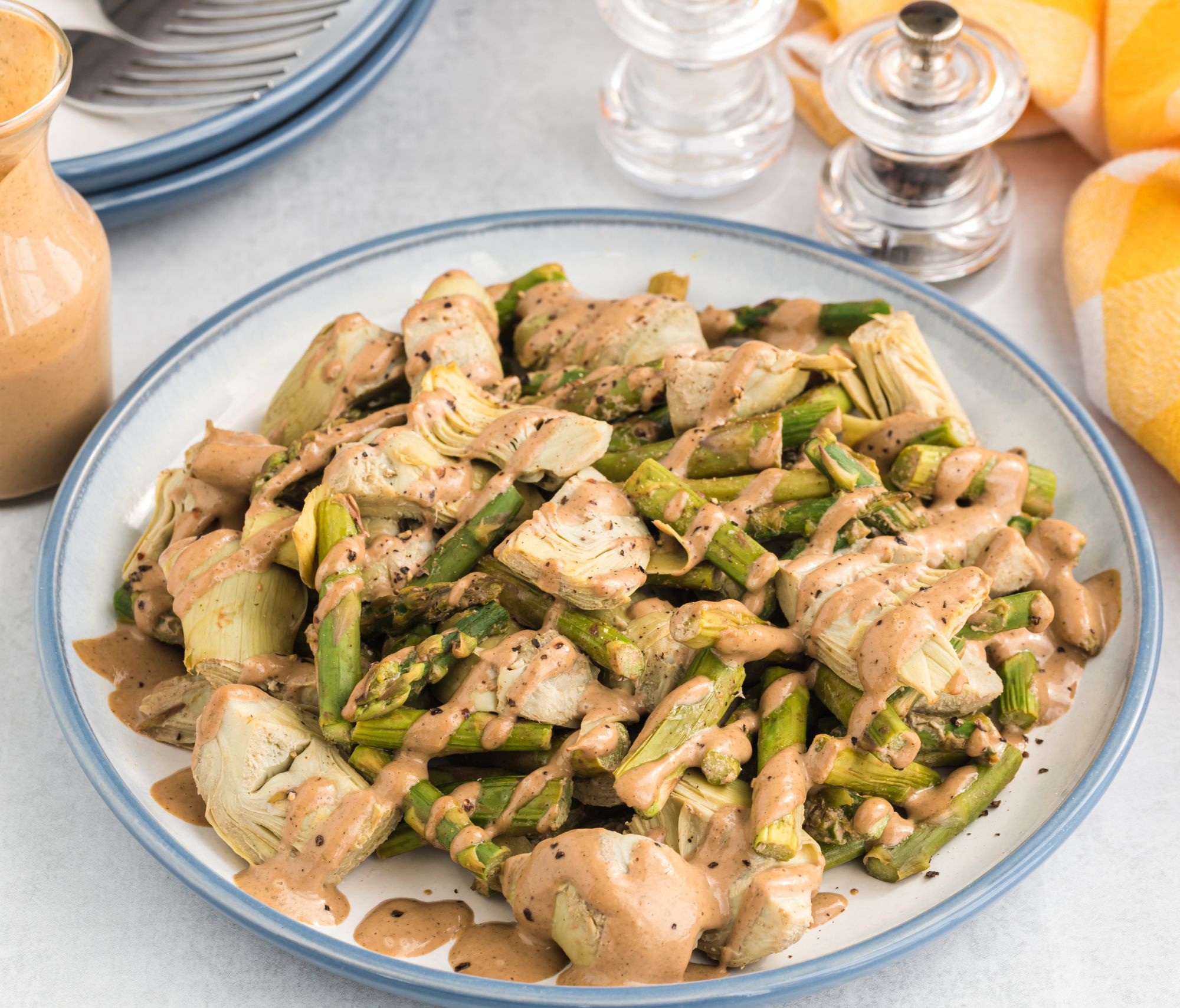 Balsamic Dijon Artichokes and Asparagus