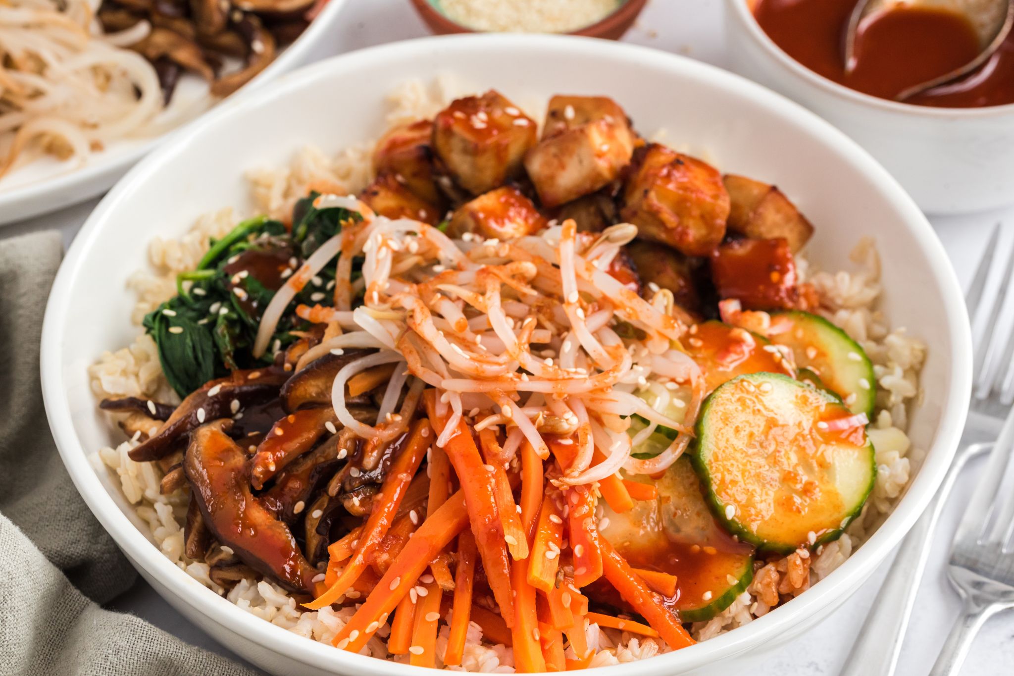 Bibimbap dish in a bowl