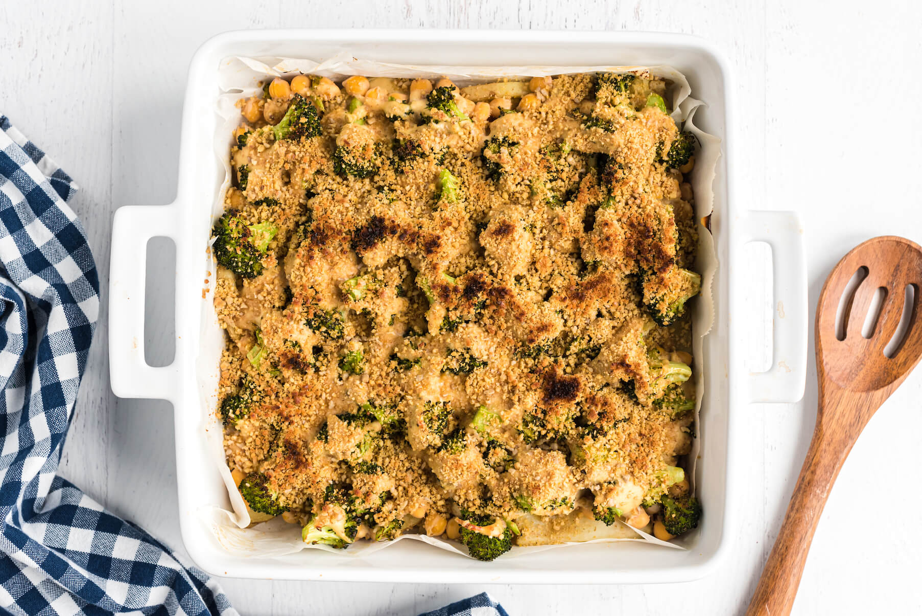 broccoli potato casserole with cashew cheese