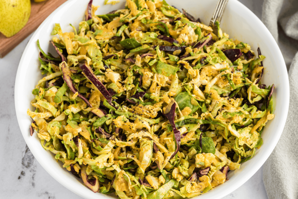 Brussels Sprouts and Pear Slaw