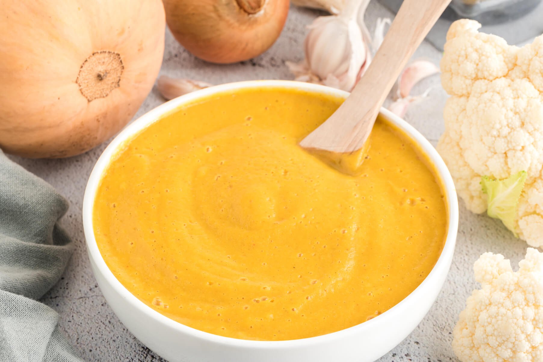 Cauliflower Squash Cheese Sauce