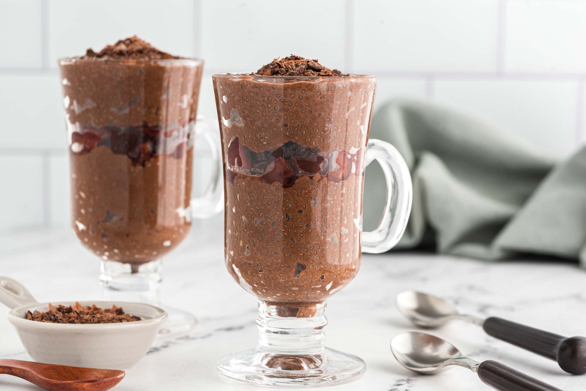 Cherry Chia Cacao Pudding Parfait