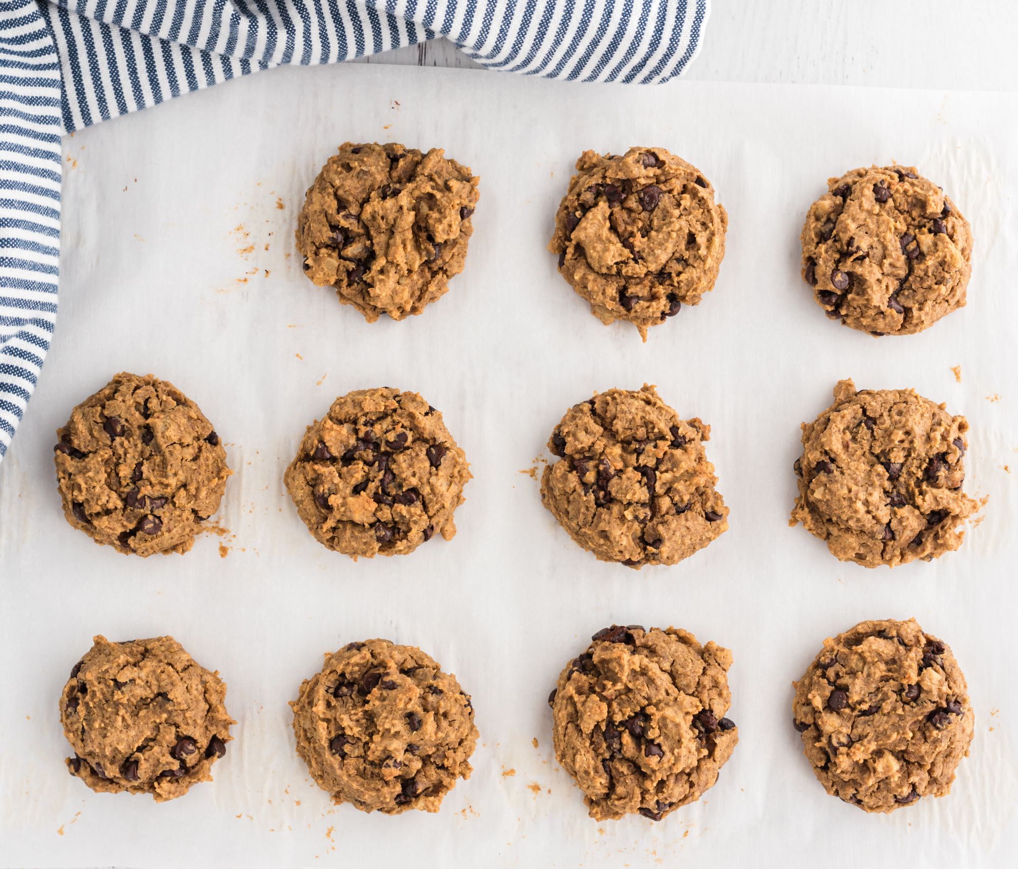 Chickpea Chocolate Chip Cookies on a baking pan