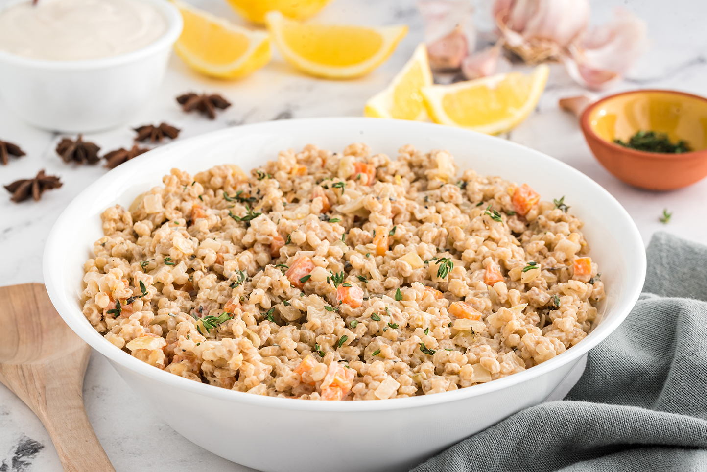 Creamy Barley Risotto with Thyme and Star Anise