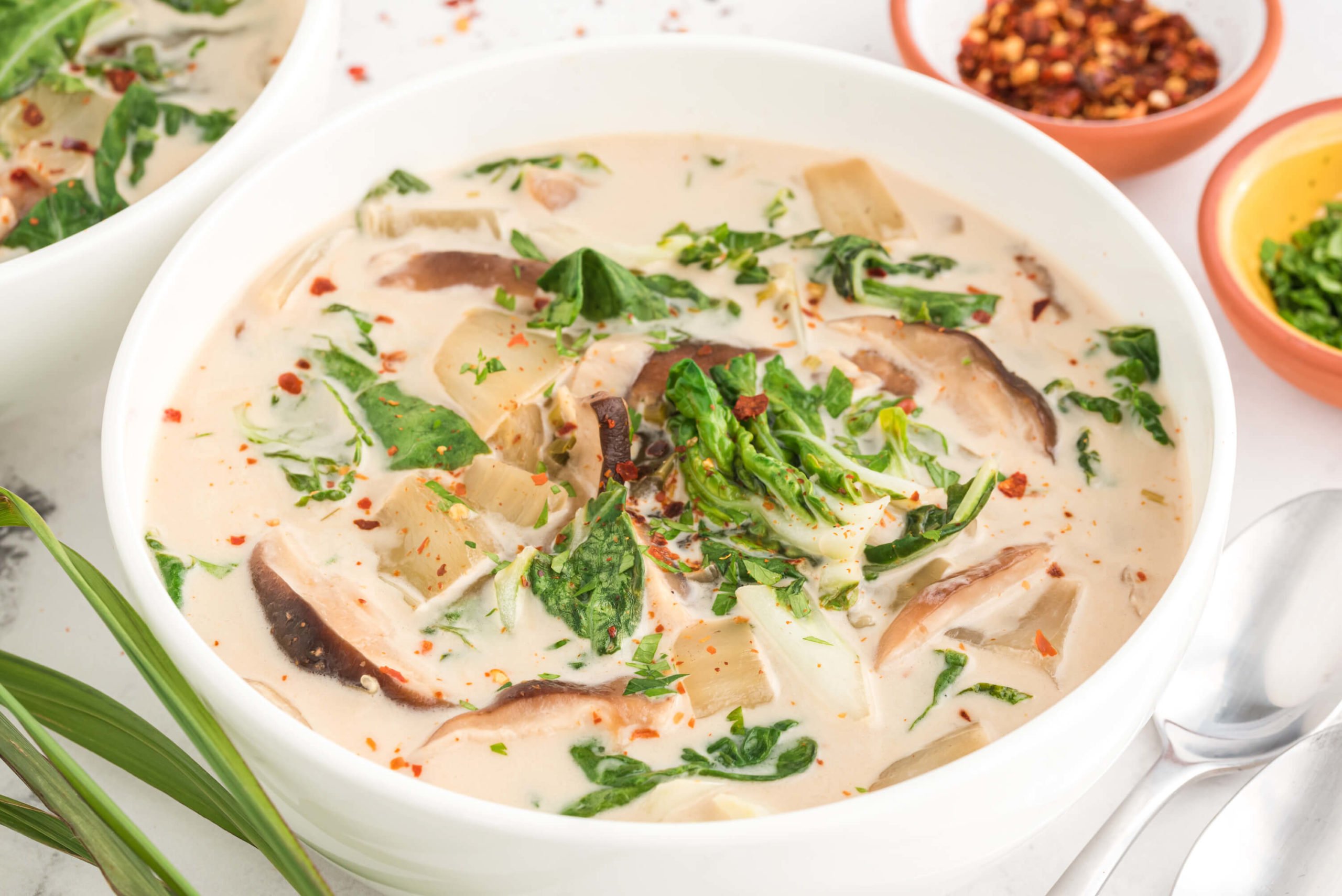 vegan mushroom recipe - Creamy Lemongrass Shiitake Soup