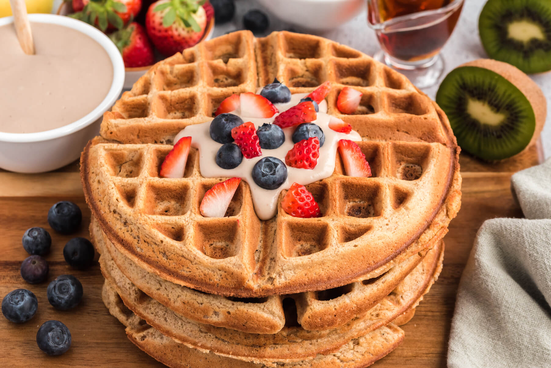 Fiber-Filled Cinnamon Buckwheat Waffles