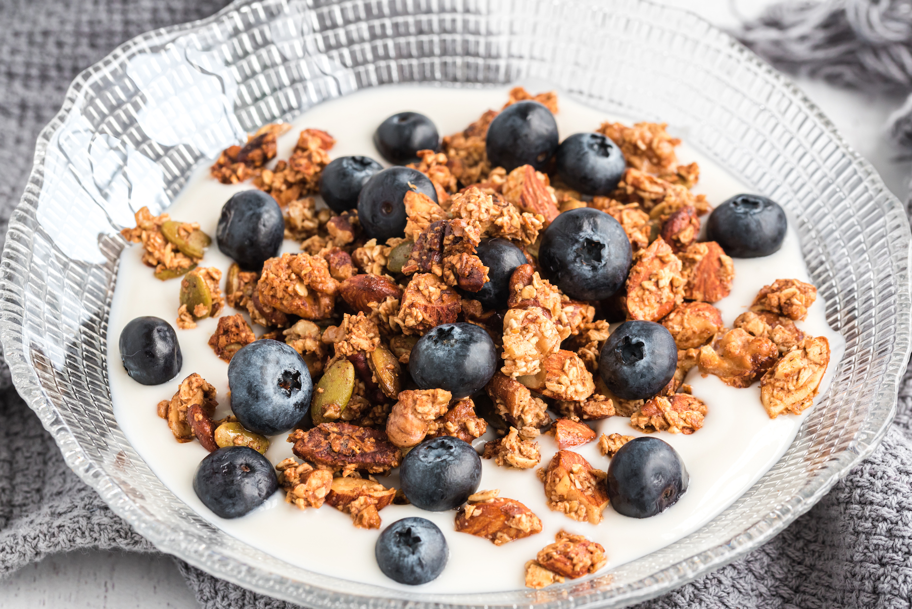 homemade granola with yogurt and berries