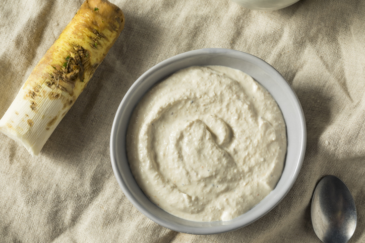 Spicy Homemade Horseradish Sauce in a Bowl