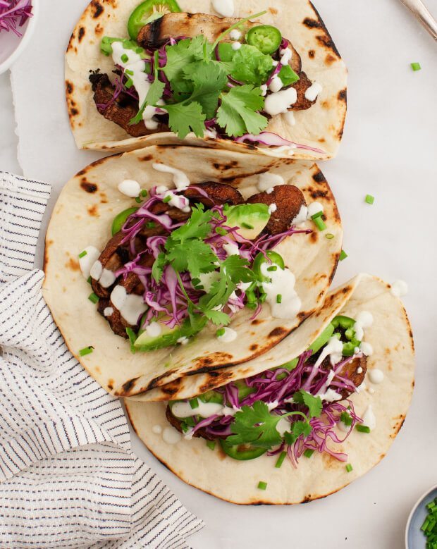 Portobello Tacos w/ Jalapeño Sauce