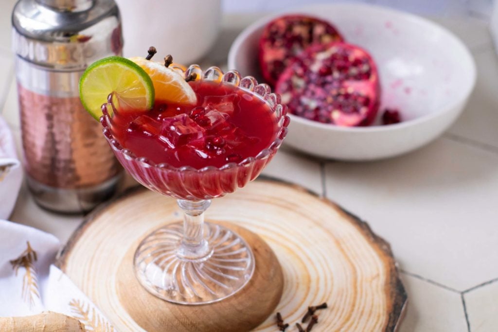 Zesty citrus pomegranate mocktail