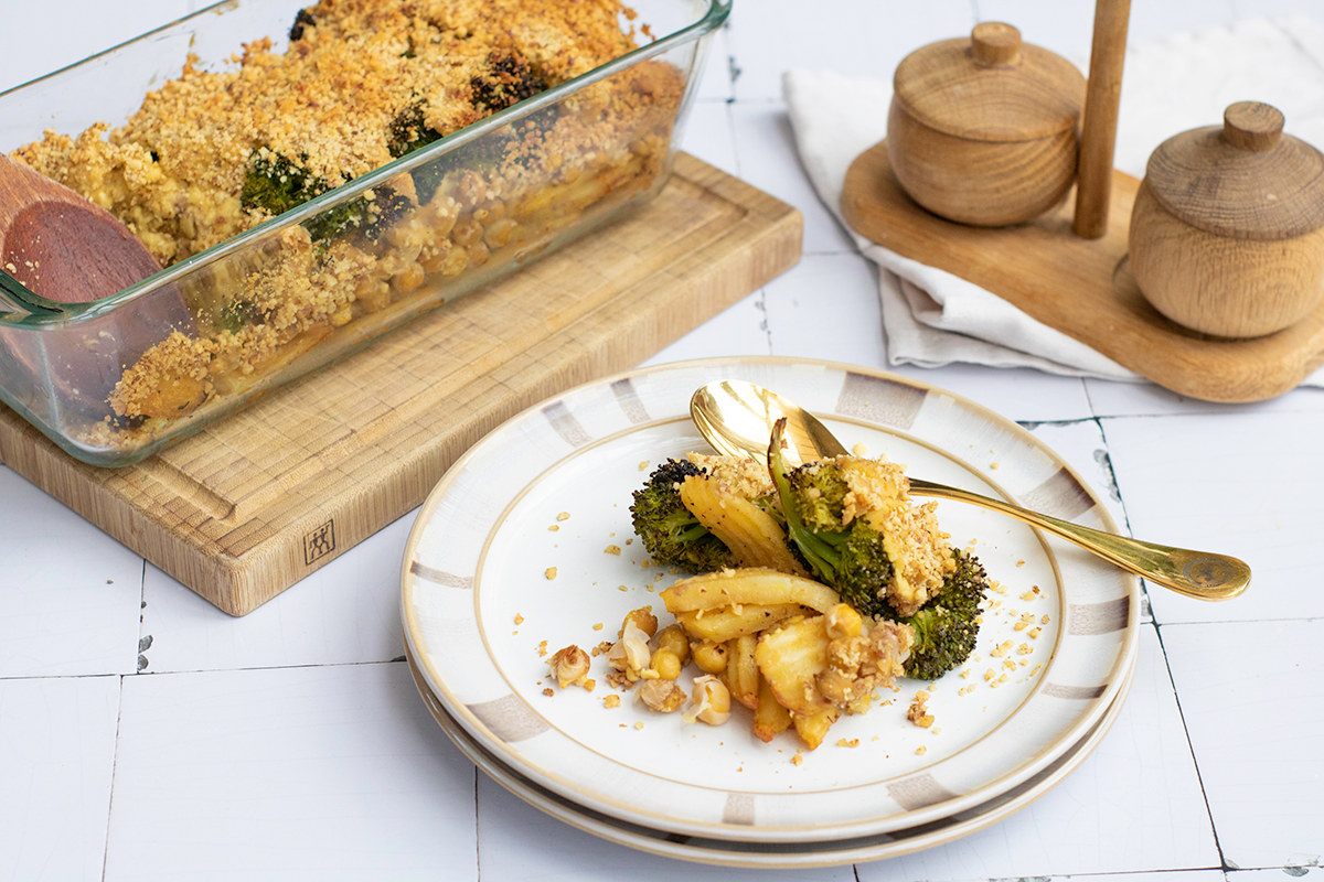 Broccoli Potato Casserole with Cashew Cheese