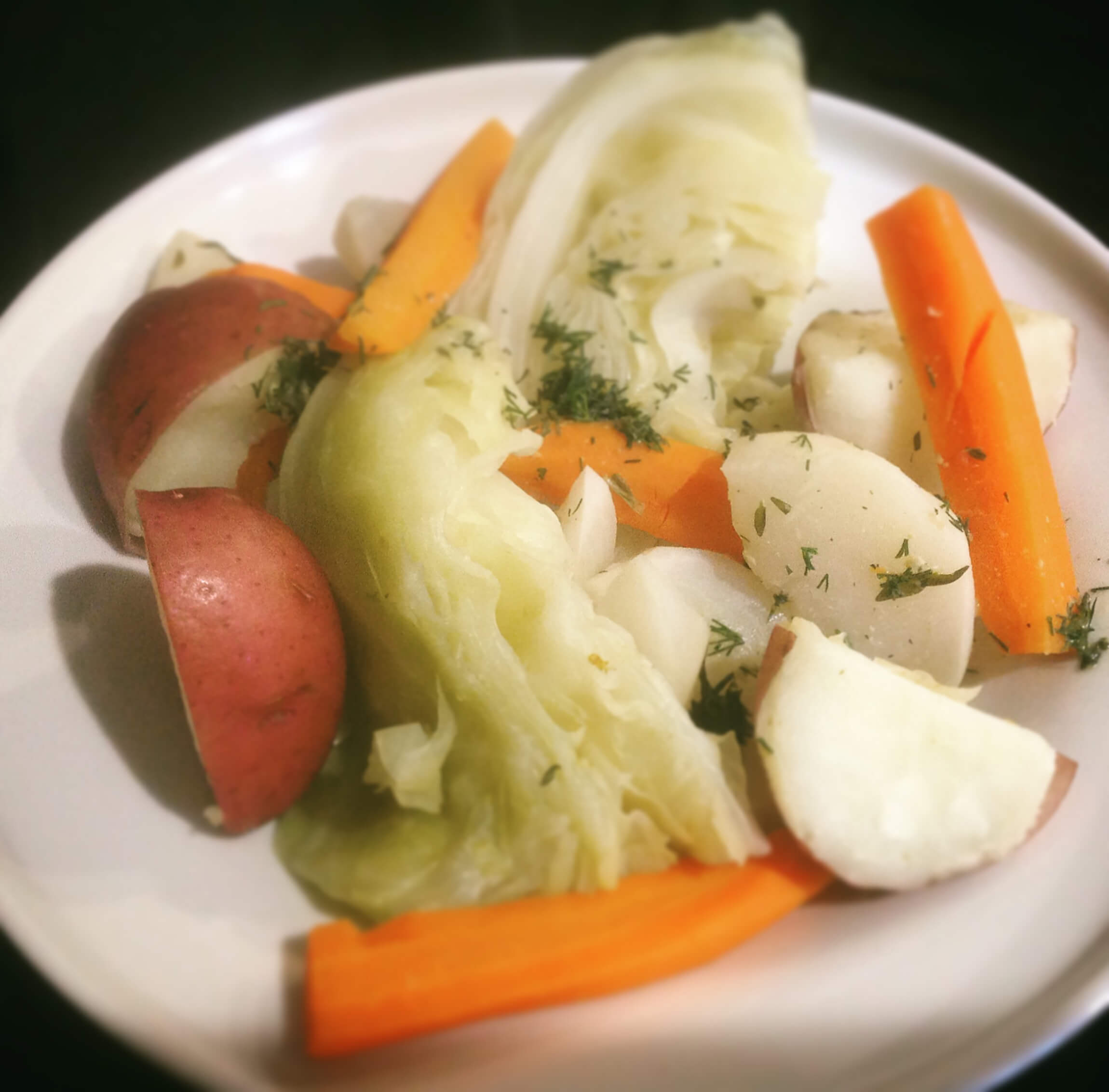 Irish boiled cabbage and potatoes