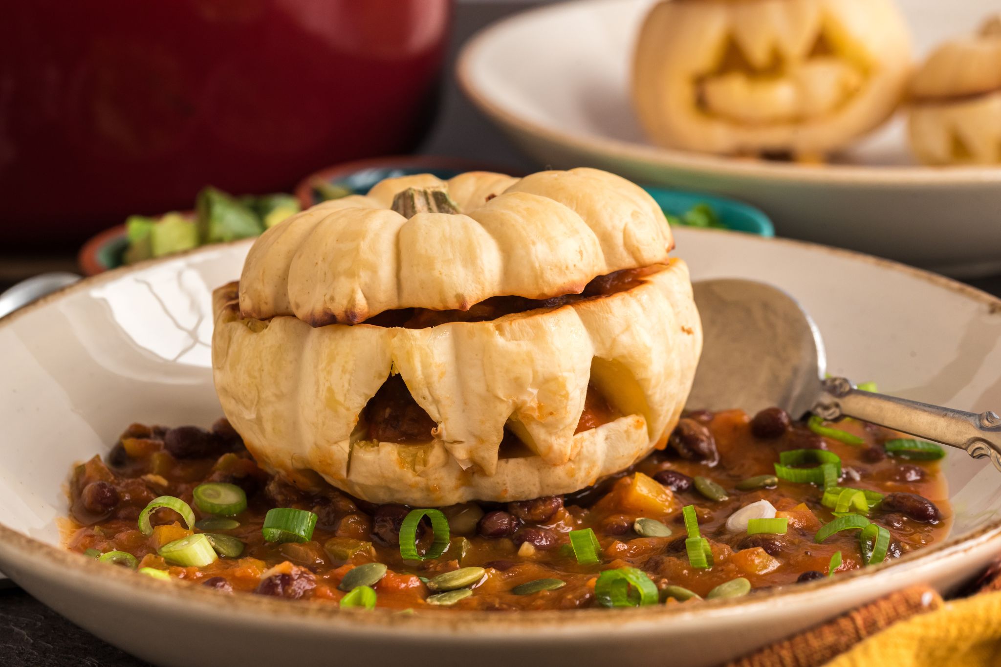 Jack-O-Lantern Pumpkin Chili