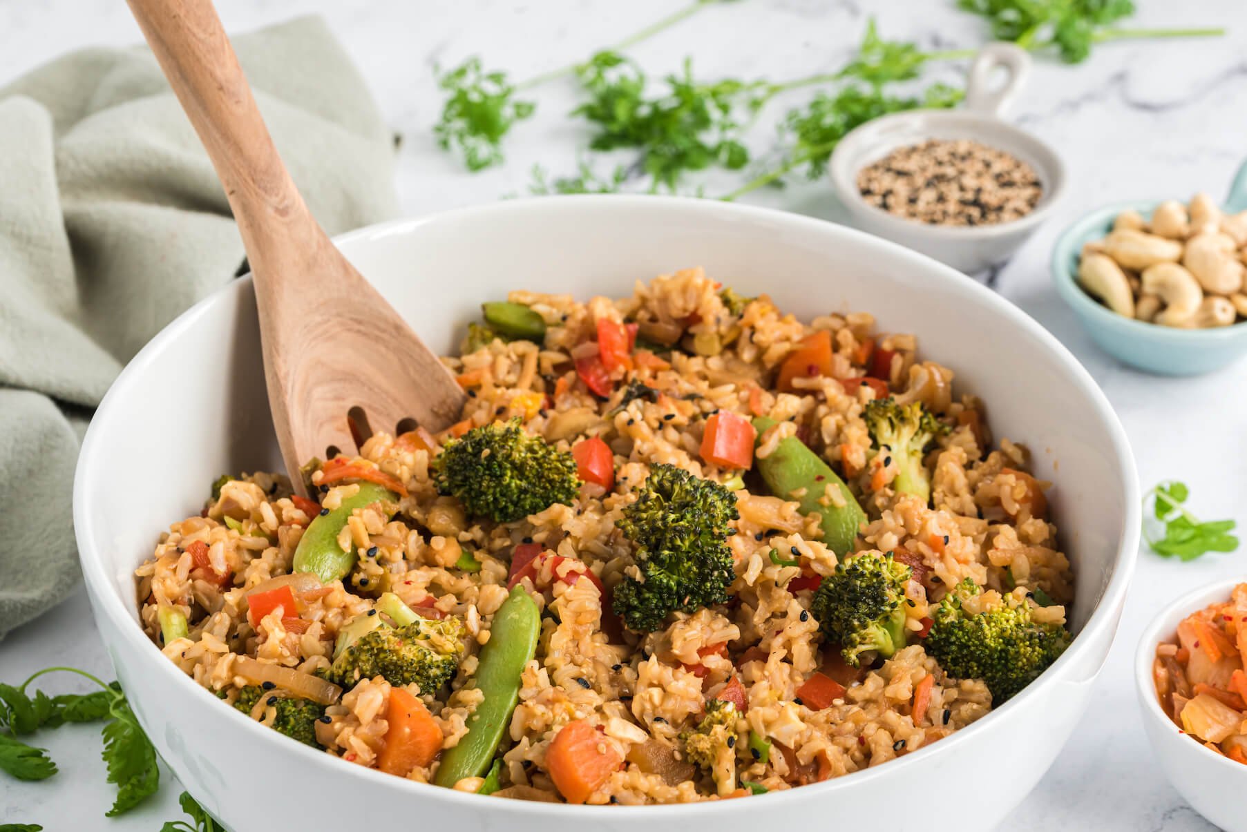 A Globally Inspired Vegan Menu: Fried Lion's Mane & Rice Portabelo