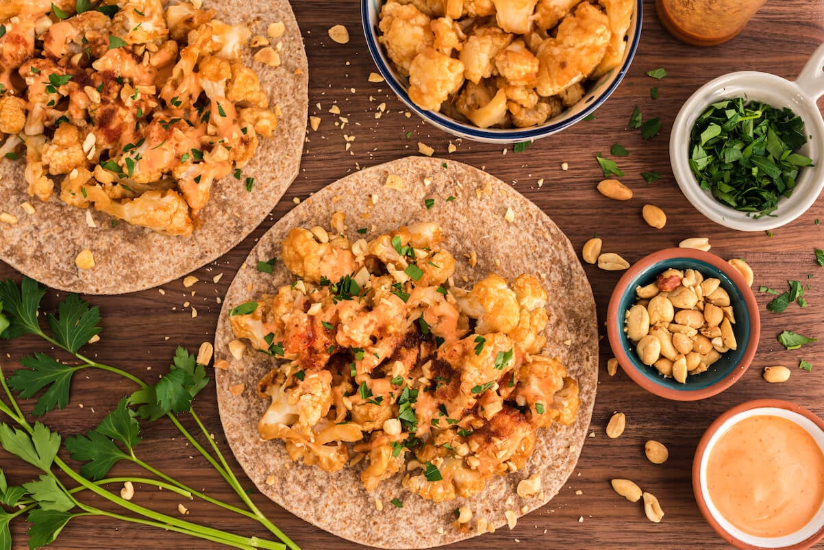 Korean cauliflower tacos