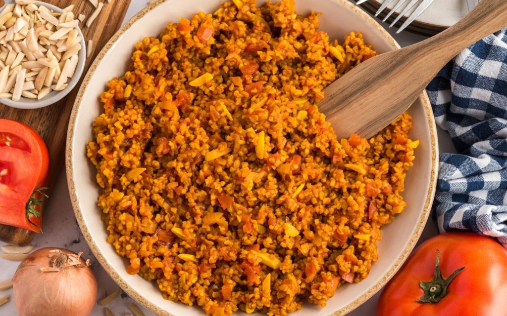 Lebanese-Inspired Tomato Bulgur Pilaf