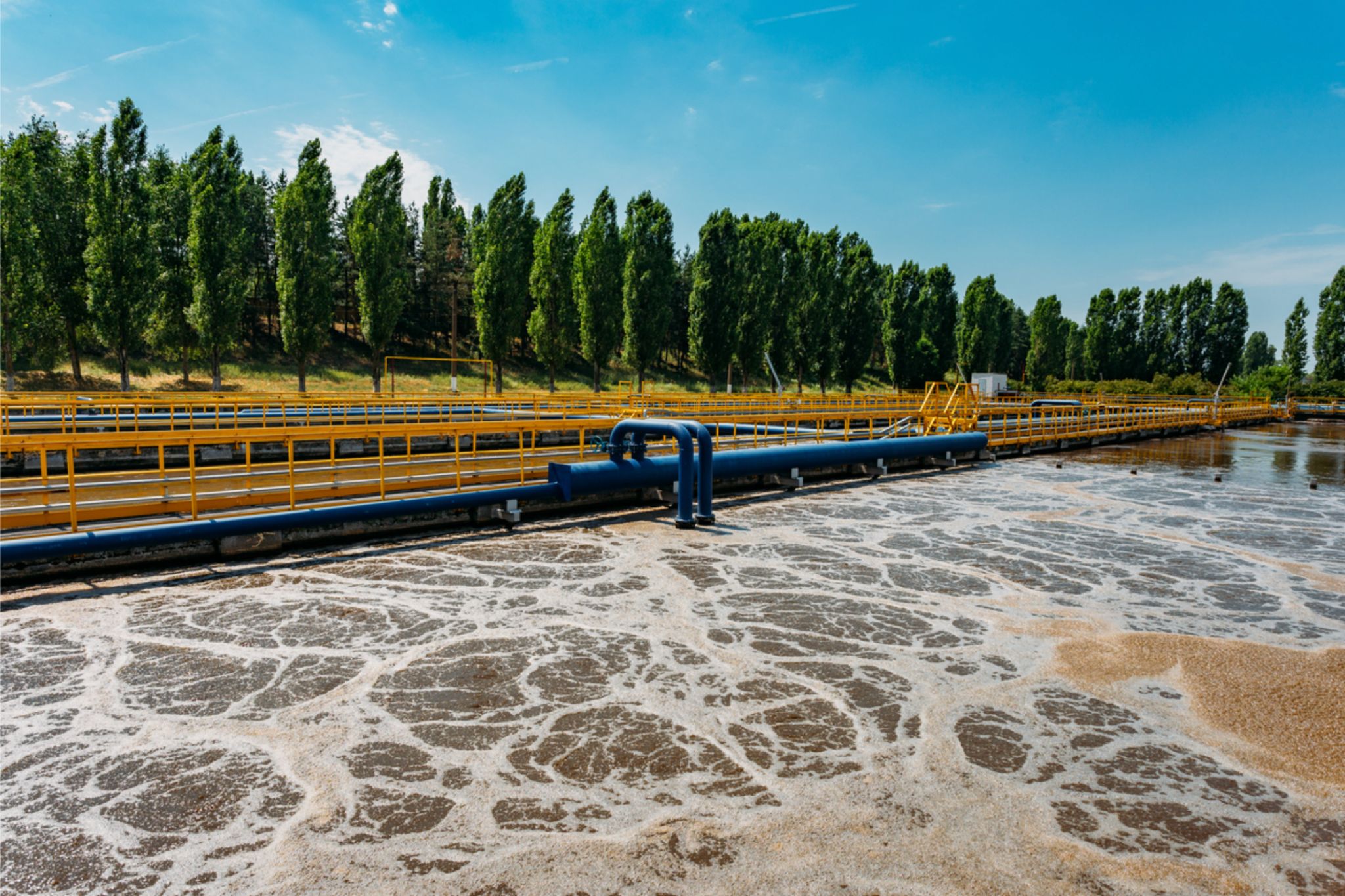 Modern wastewater treatment plant environmental photo