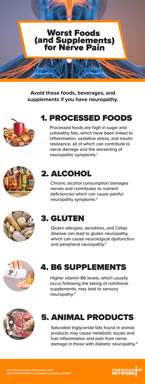 Worst Foods for Neuropathy infographic