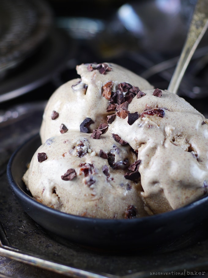 No Churn Dairy Free Raw Creamy Almond and Cherry Ice Cream