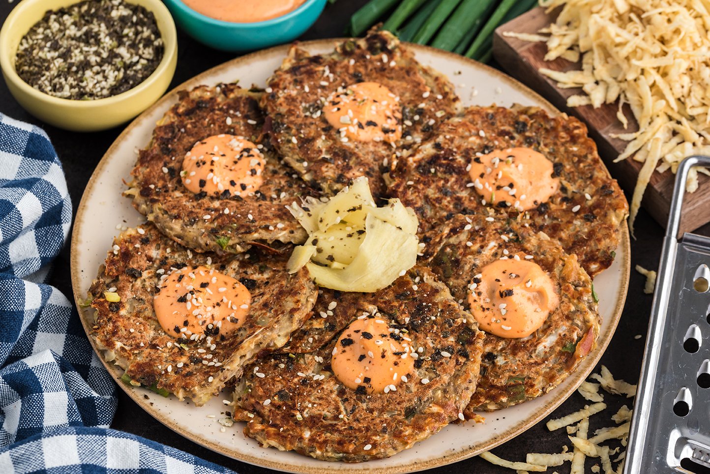 Okonomiyaki vegetable pancakes