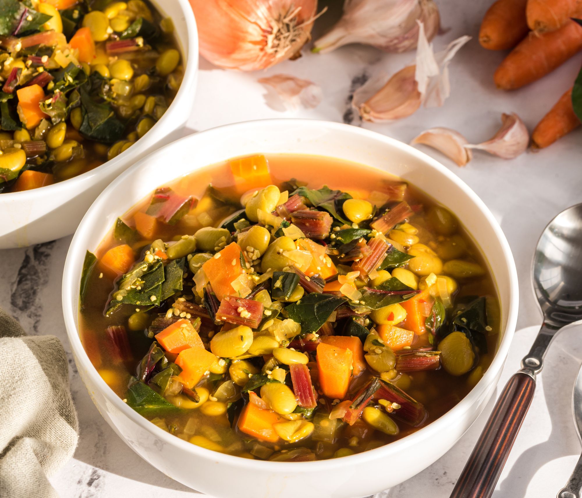 One-Pot Butter Bean Soup in a bowl