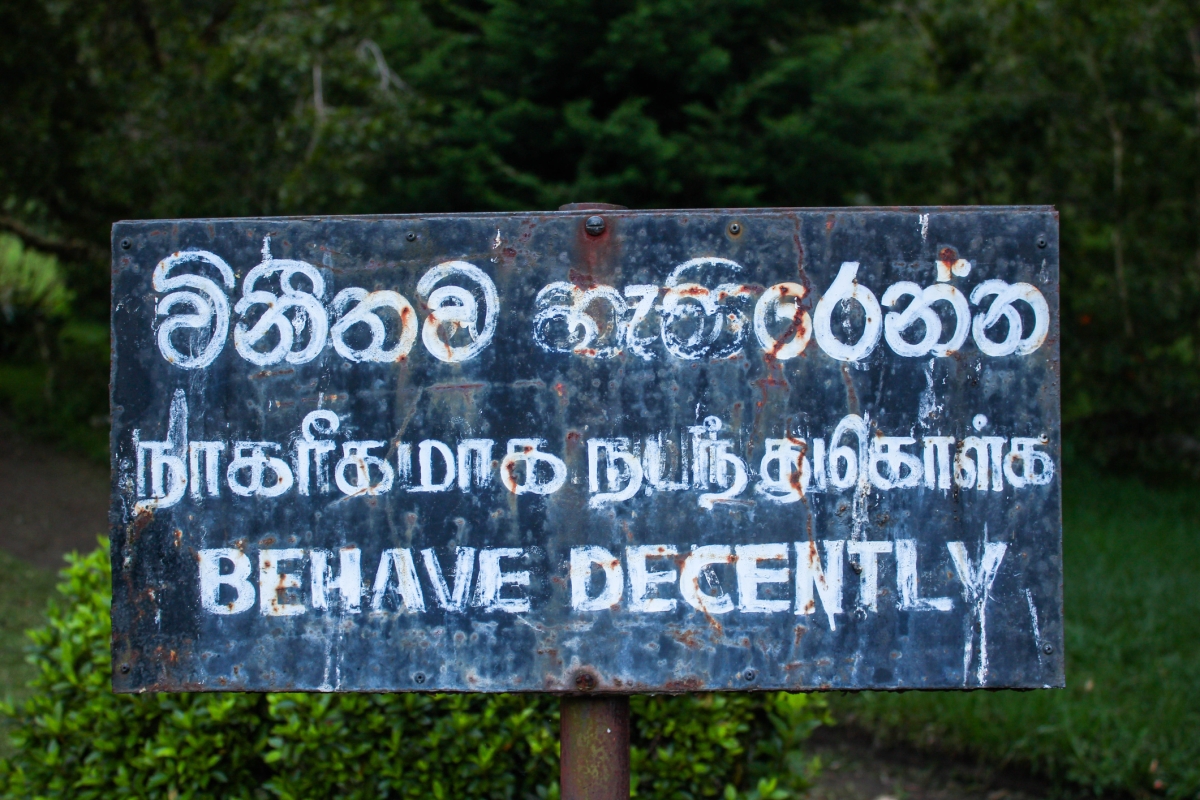 Behave Decently sign in Asia