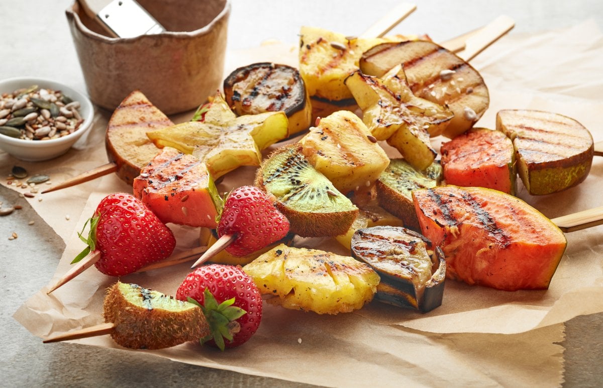 4th of July: Grilled fruit skewers