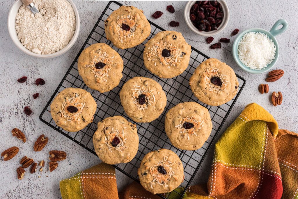 Pecan Cranberry Snowball Cookies