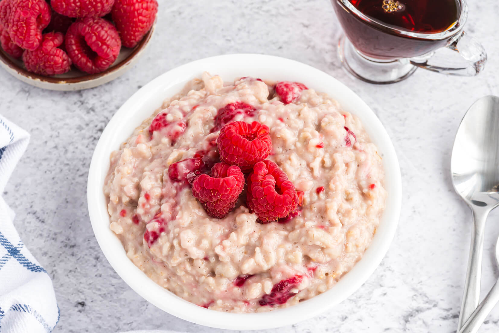 Pink raspberry oatmeal