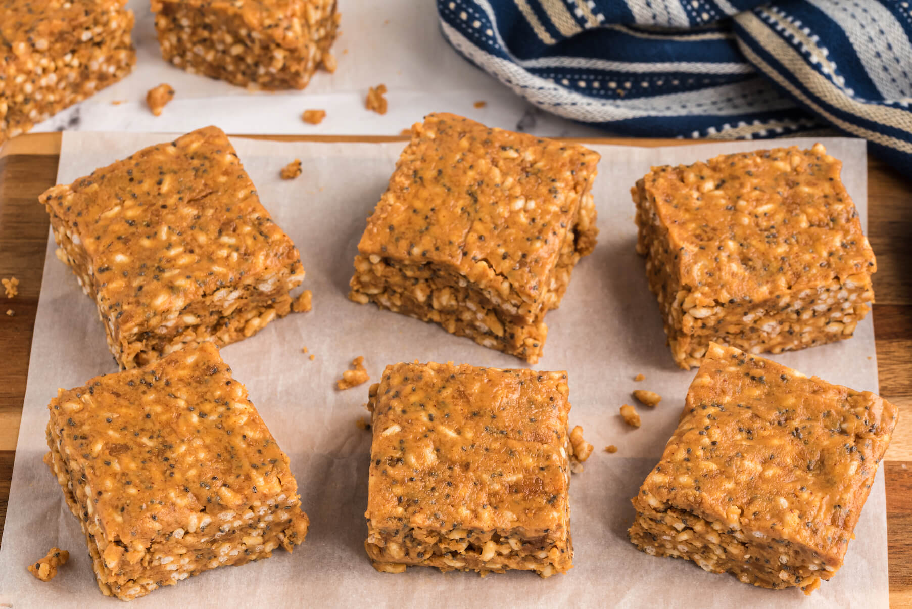 Puffed Millet and Peanut Butter Bars