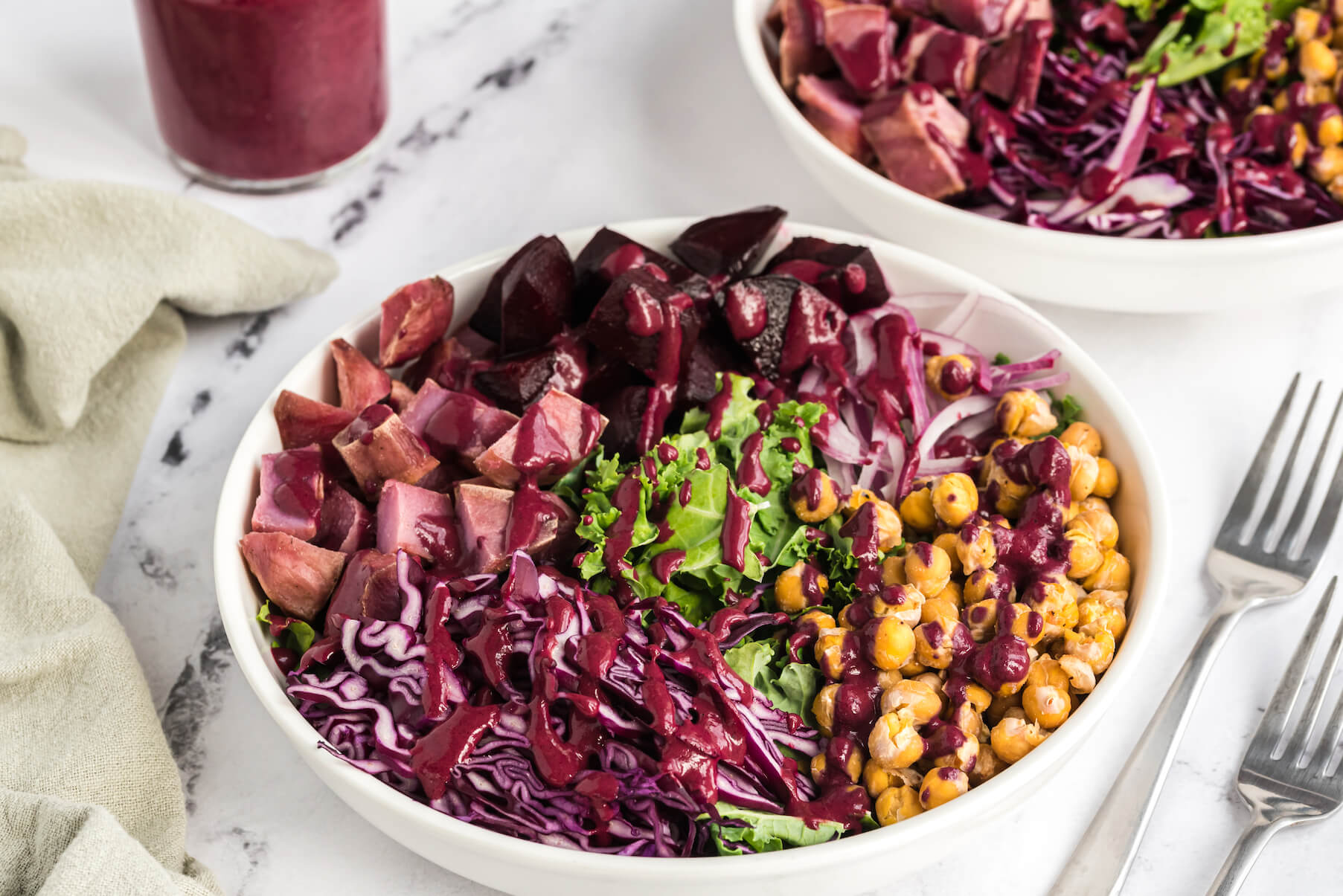 Purple Powered Lunch Bowl with Crispy Chickpeas