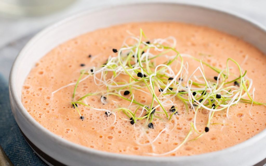 Raw Tomato Basil Sauce with Sprouts