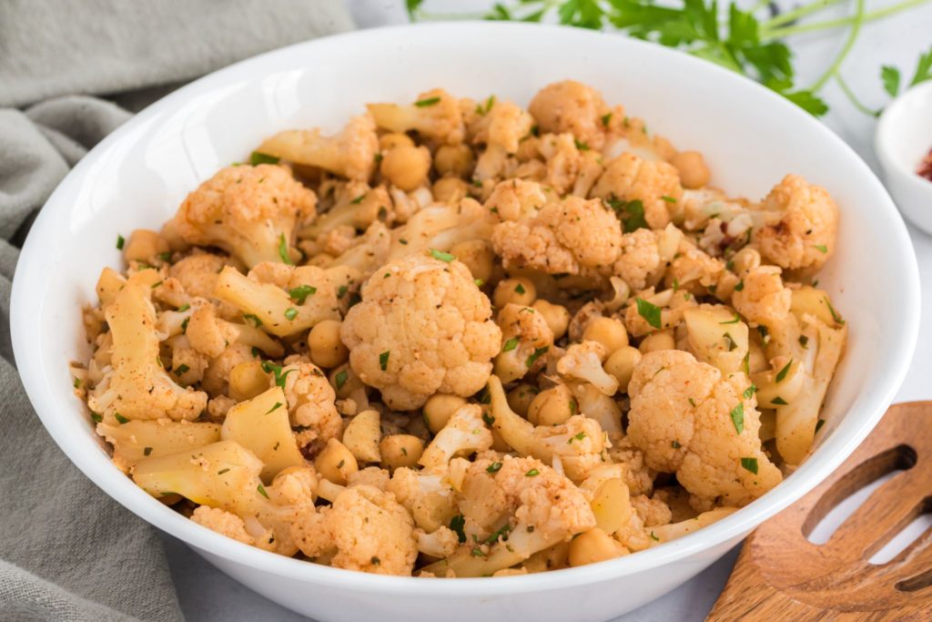 Saffron Cauliflower and Chickpeas