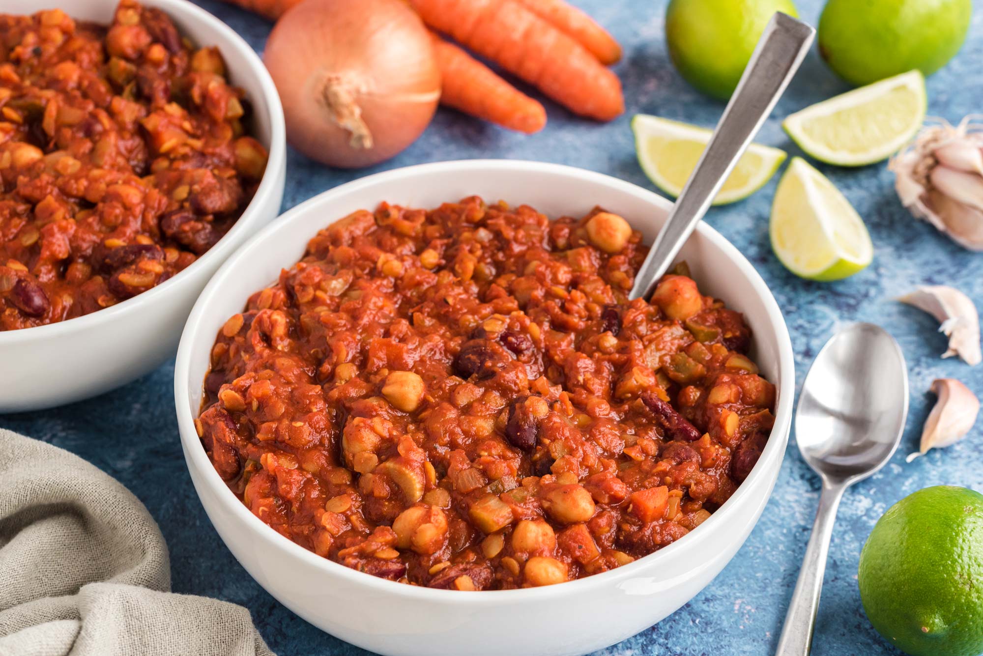 smoky bean chili in bowl