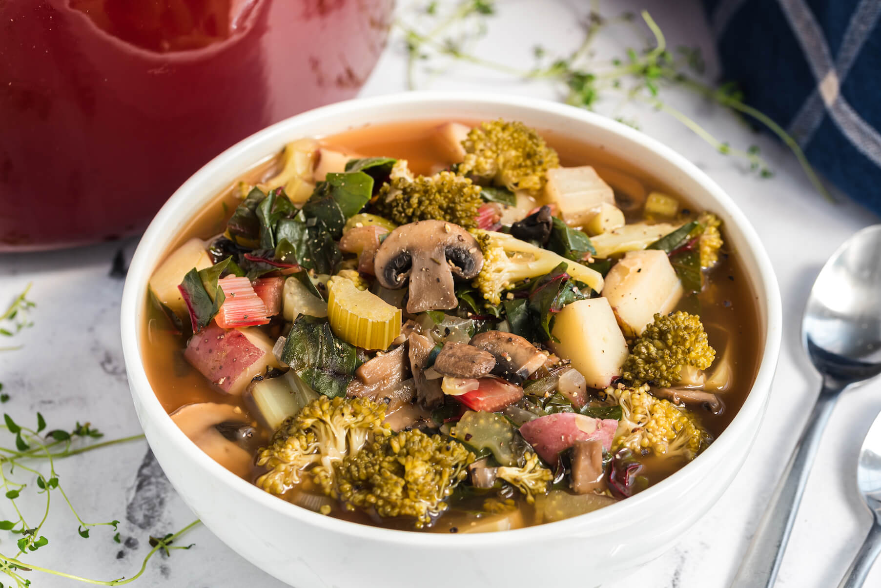Supergreen Mushroom and Potato Soup