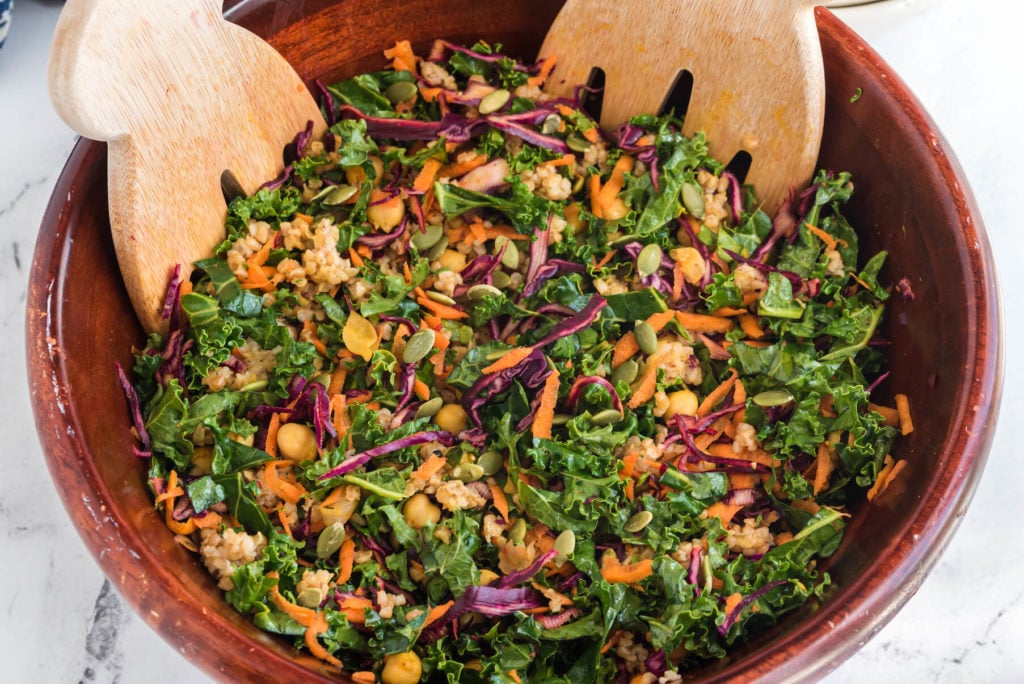 Vibrant Bulgur Kale and Chickpea Salad