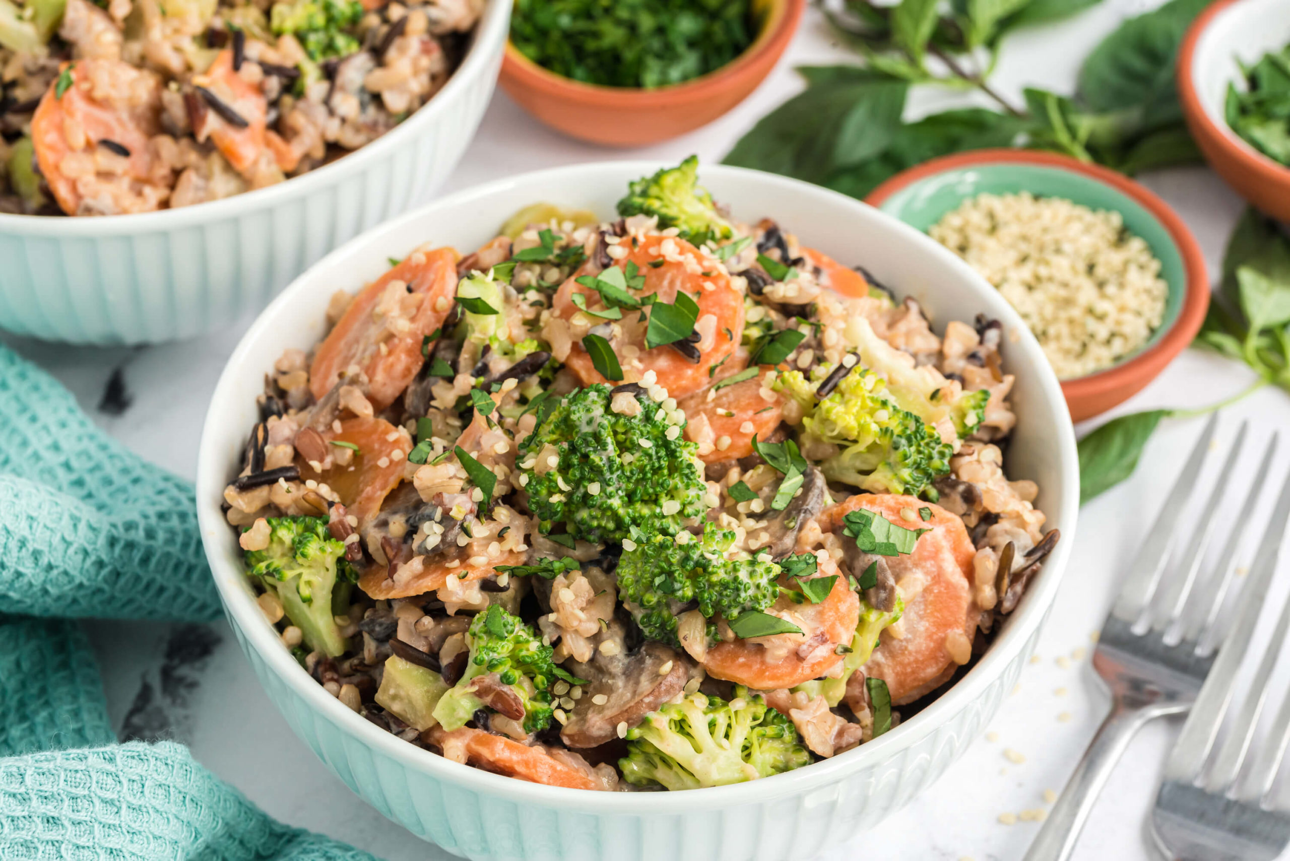 Wild Rice Mushroom and Baby Broccoli Salad recipe photo