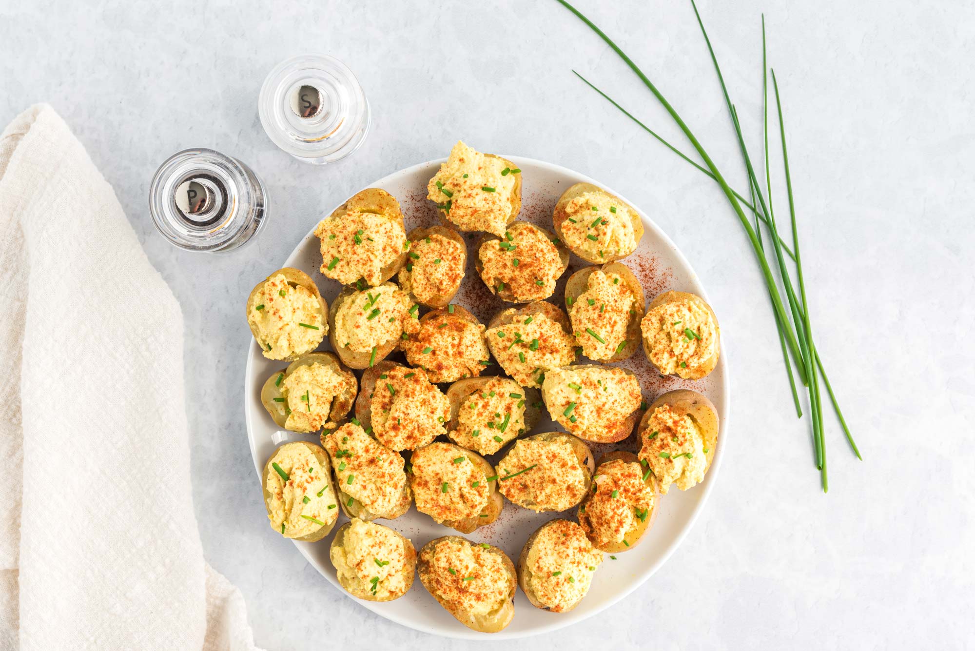 angelic deviled potatoes on a plate