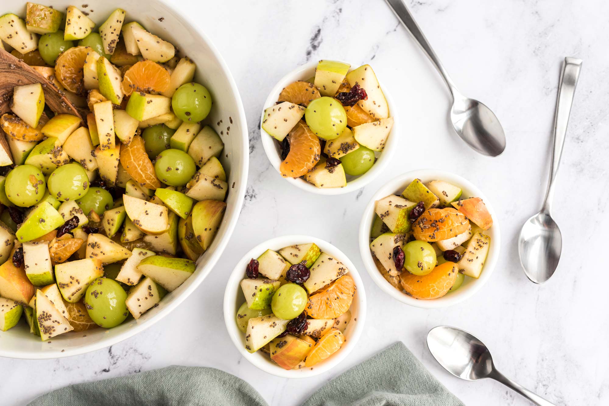 autumn fruit salad in bowl