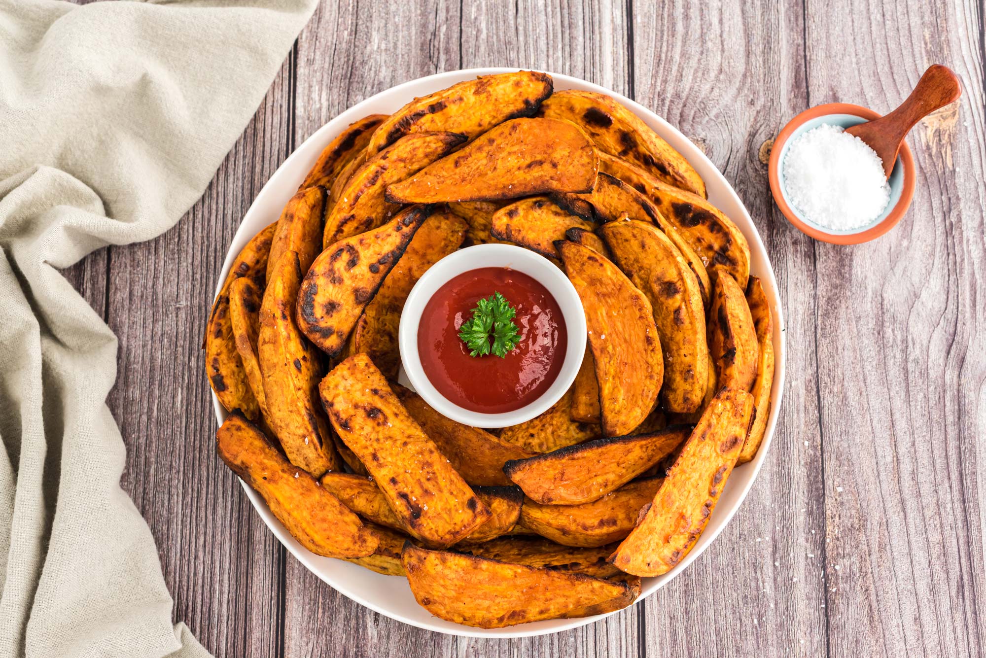 balsamic sweet potato fries on plate