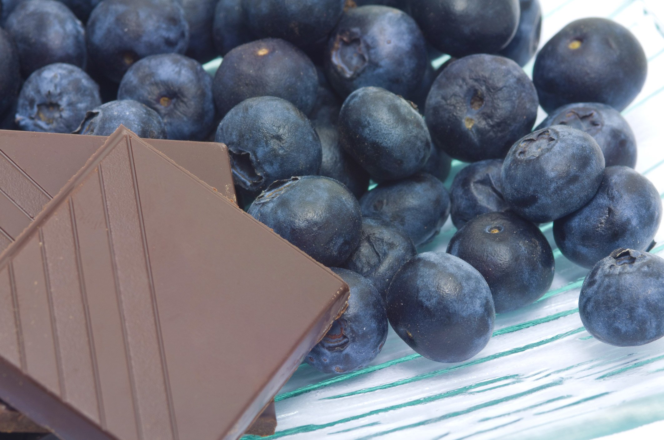 dark chocolate and blueberries