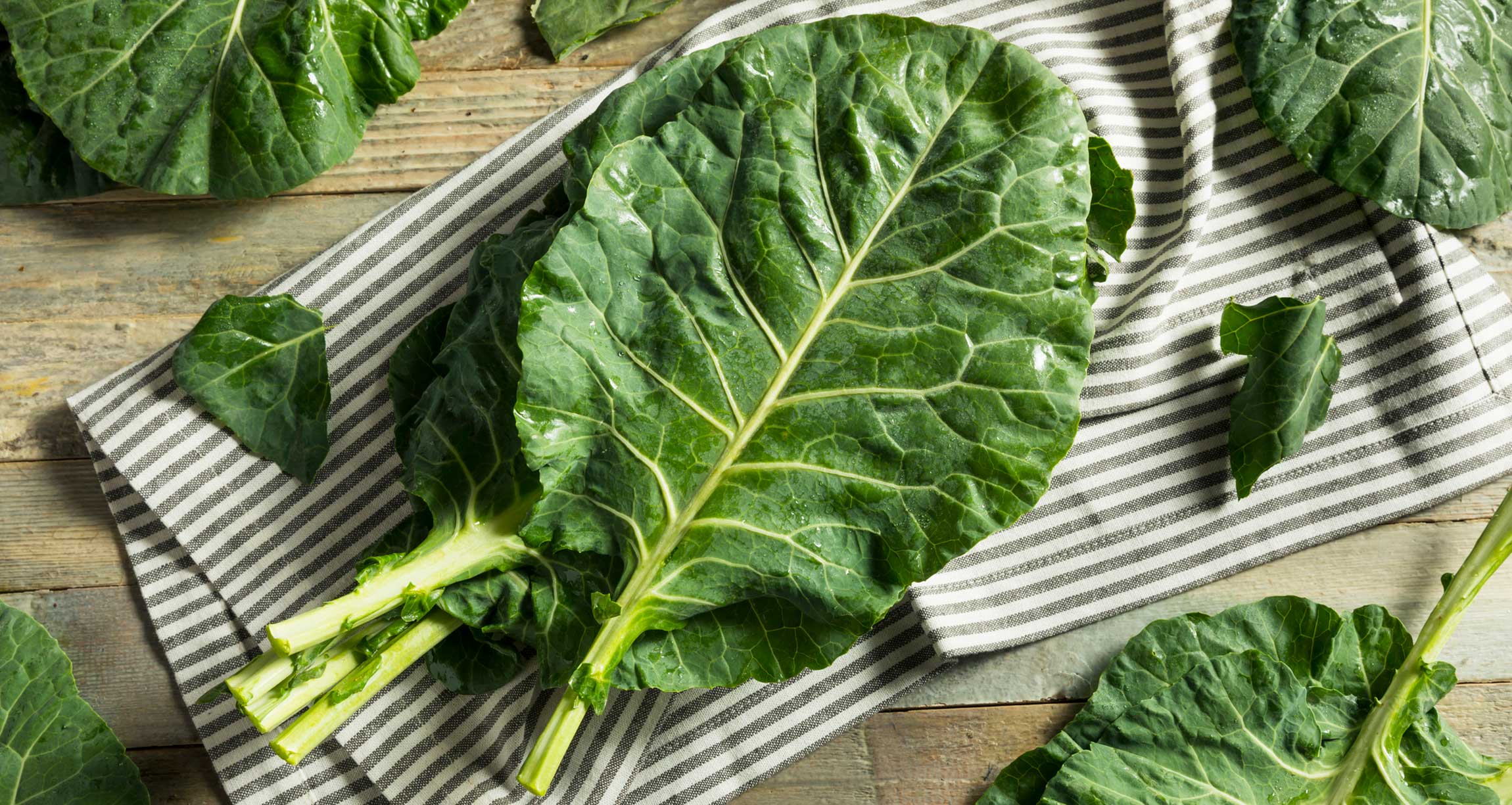 display of leafy greens