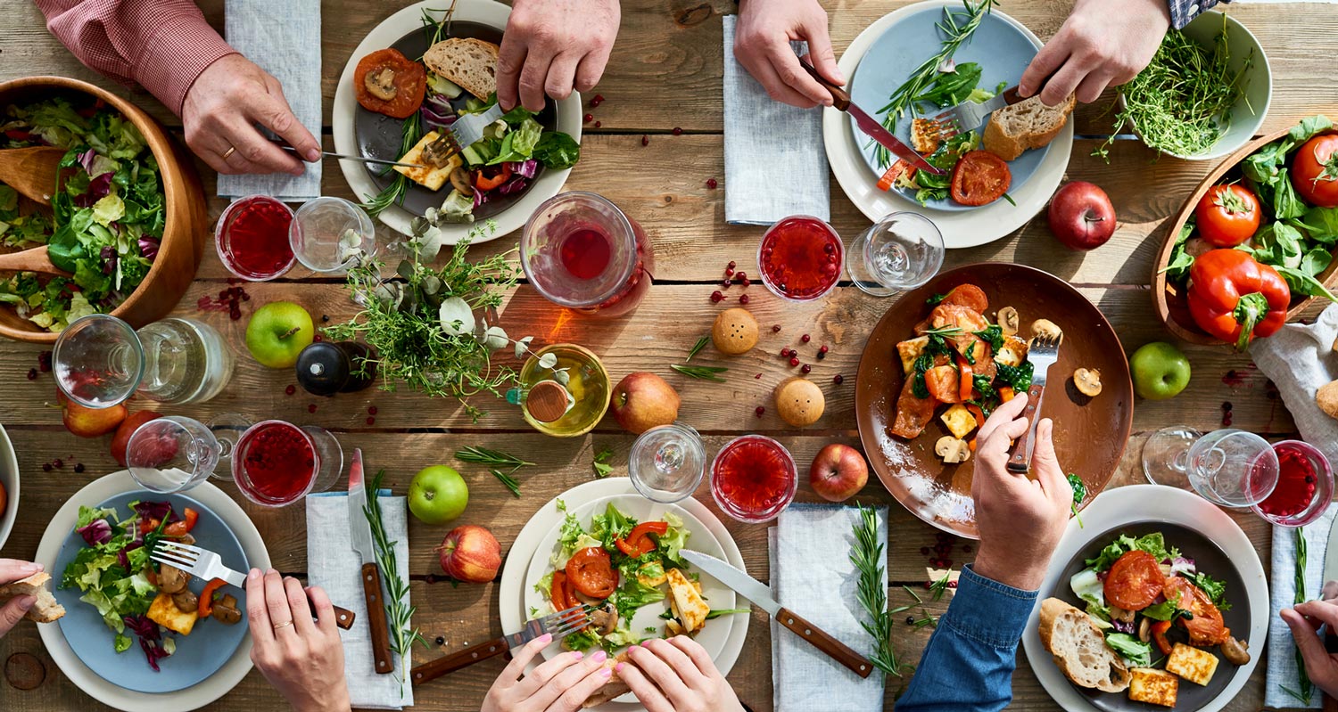 holiday healthy food dinner table