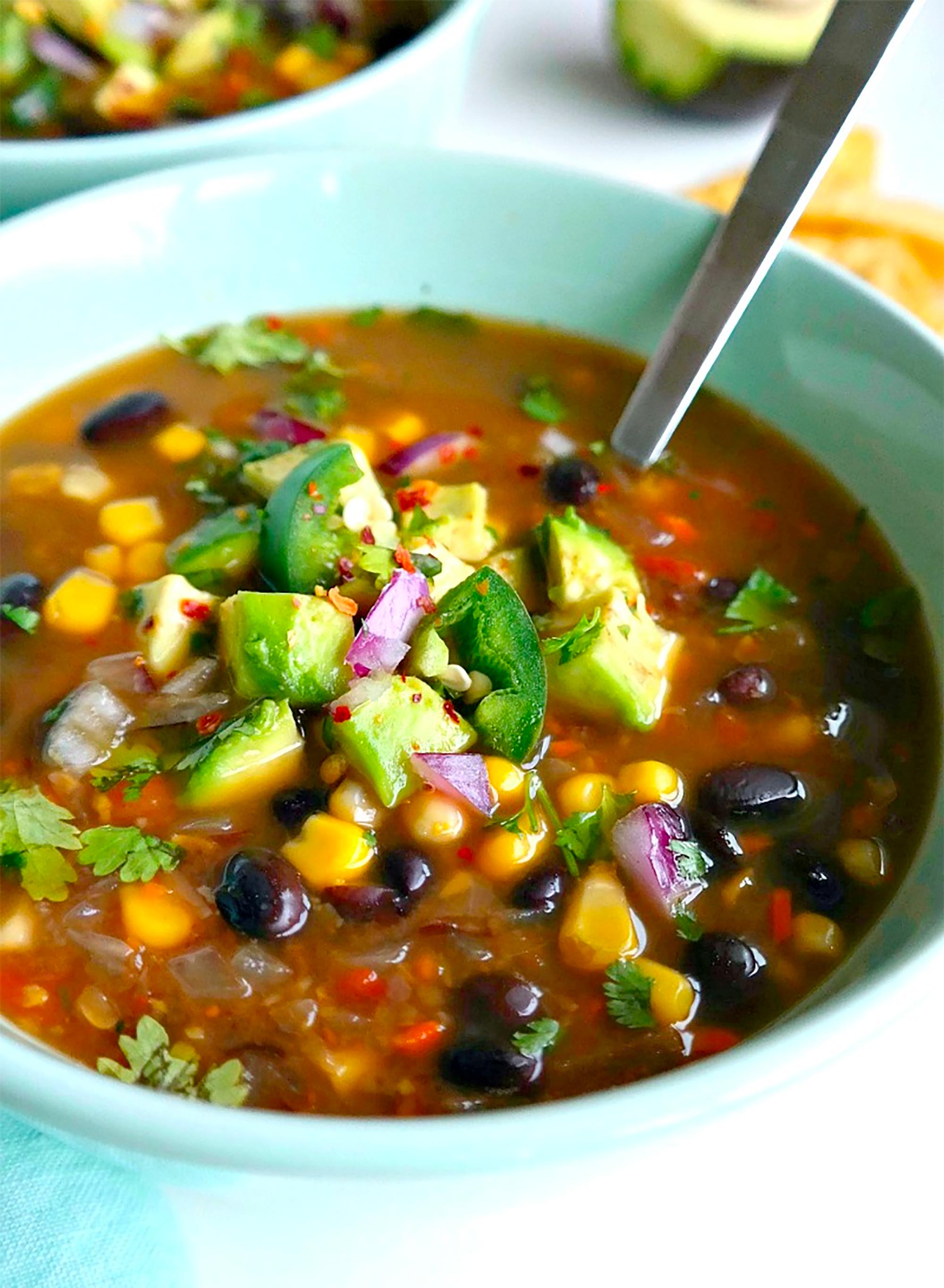 bowl of black bean soup