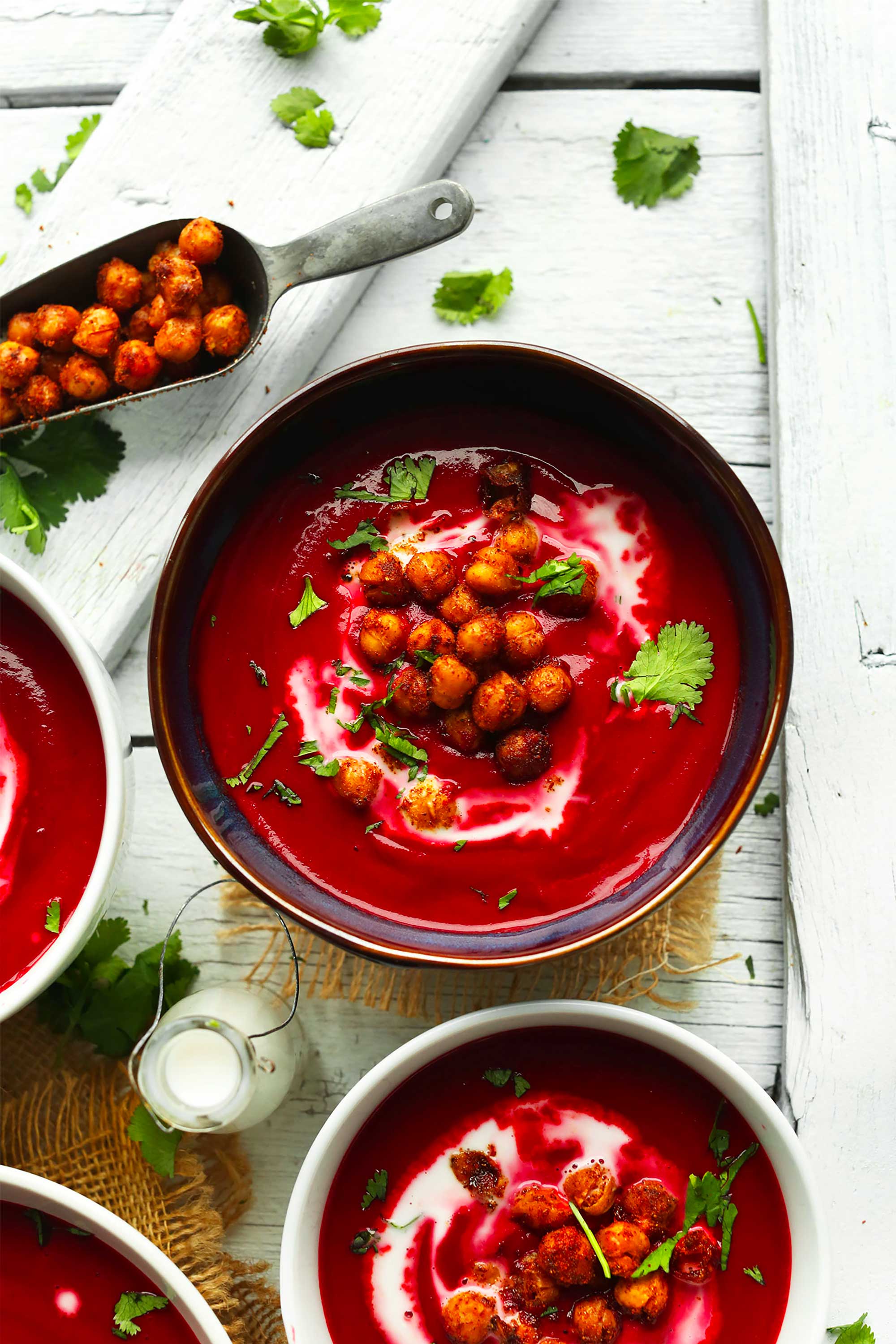 bowl of curried beet soup