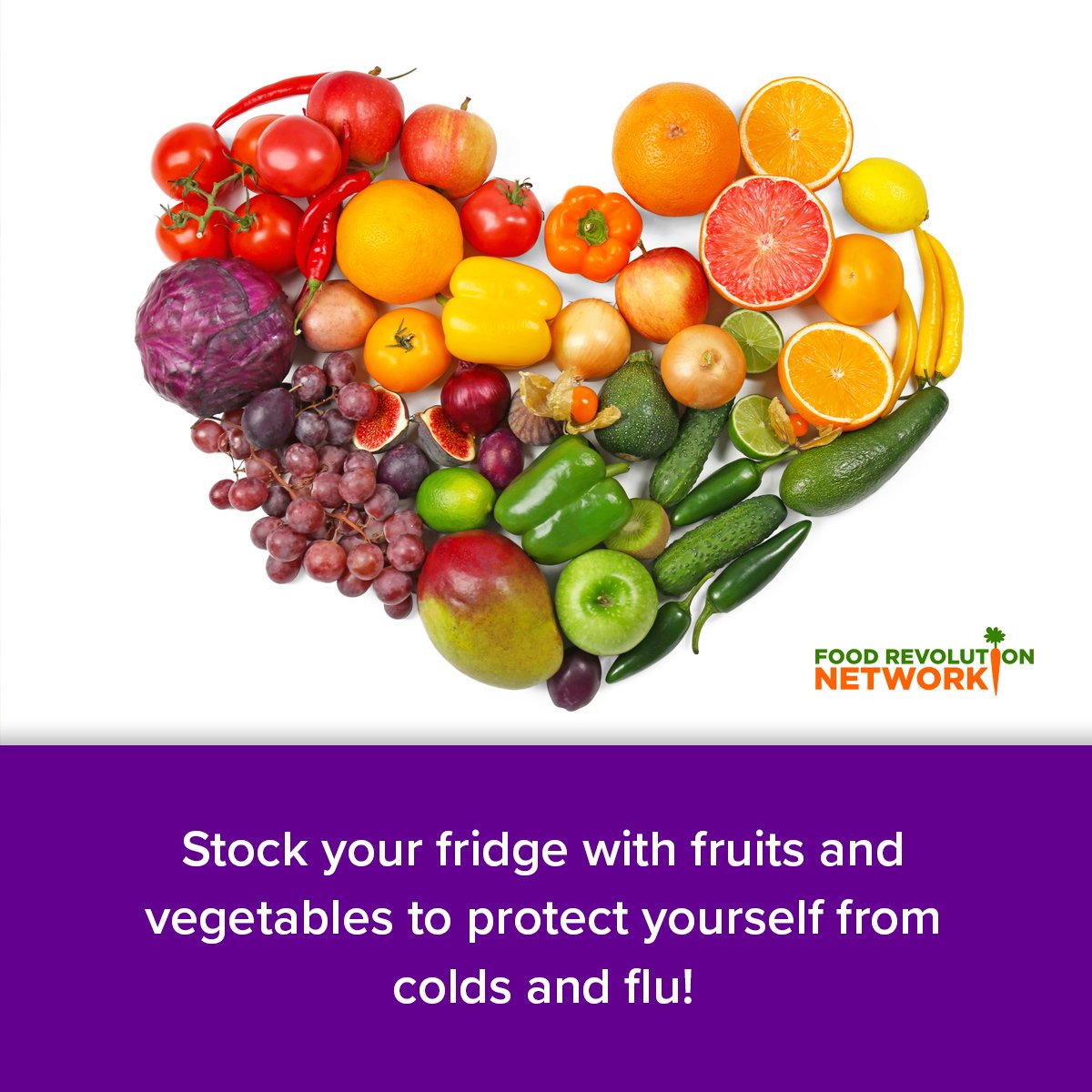 Stock your fridge with fruits and vegetables to protect yourself from colds and flu!