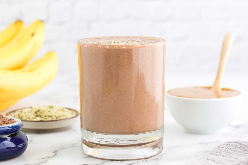 cacao banana sprout smoothie