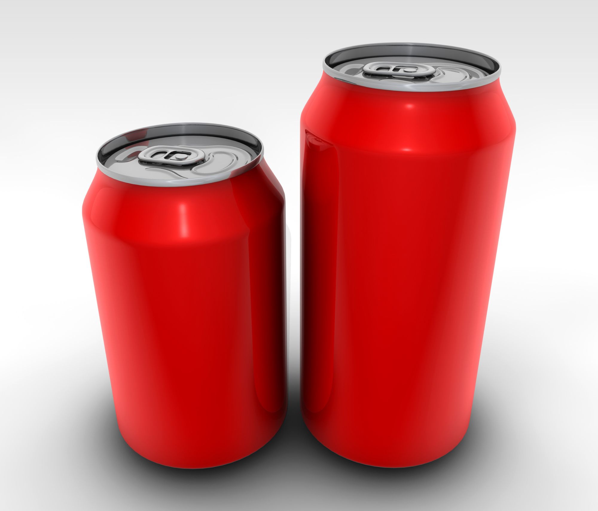 different sized coke cans